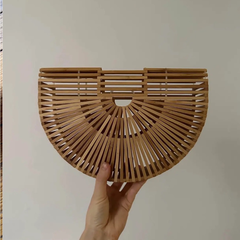 Cult Gaia Natural Bamboo Arc Bag